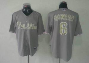 Phillies #6 Ryan Howard Grey USMC Cool Base Stitched MLB Jersey