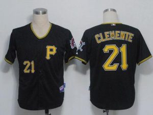 Pirates #21 Roberto Clemente Black Cool Base Stitched MLB Jersey