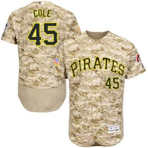 Pirates #45 Gerrit Cole Camo Flexbase Authentic Collection Stitched MLB Jersey