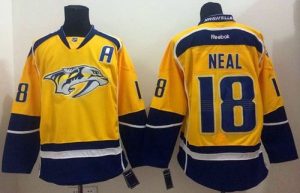Predators #18 James Neal Yellow Home Stitched NHL Jersey