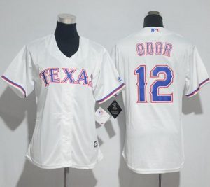Rangers #12 Rougned Odor White Home Women's Stitched MLB Jersey