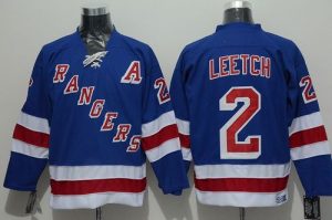 Rangers #2 Brian Leetch Blue CCM Throwback Stitched NHL Jersey