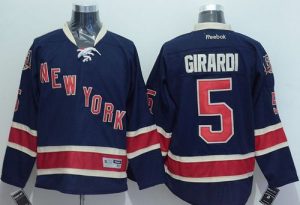 Rangers #5 Dan Girardi Navy Blue Alternate Stitched NHL Jersey