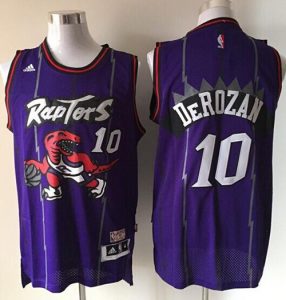 Raptors #10 DeMar DeRozan Purple Hardwood Classics Stitched NBA Jersey