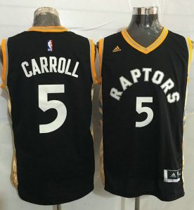 Raptors #5 DeMarre Carroll Black Gold Stitched NBA Jersey