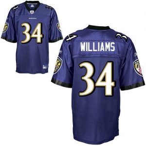 Ravens #34 Ricky Williams Purple Stitched NFL Jersey