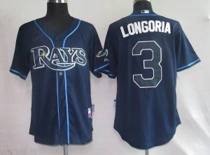 Rays #3 Evan Longoria Dark Blue Stitched Youth MLB Jersey