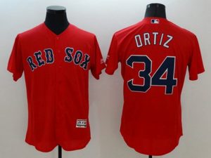 Red Sox #34 David Ortiz Red Flexbase Authentic Collection Stitched MLB Jersey