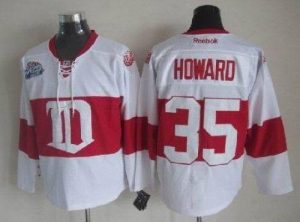 Red Wings #35 Jimmy Howard White Winter Classic Embroidered NHL Jersey