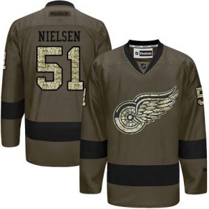 Red Wings #51 Frans Nielsen Green Salute to Service Stitched NHL Jersey