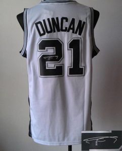 Revolution 30 Autographed Spurs #21 Tim Duncan White Stitched NBA Jersey