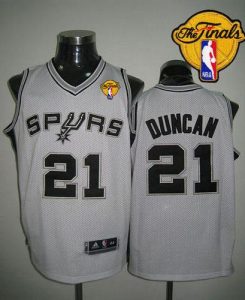 Revolution 30 Spurs #21 Tim Duncan White Finals Patch Stitched NBA Jersey