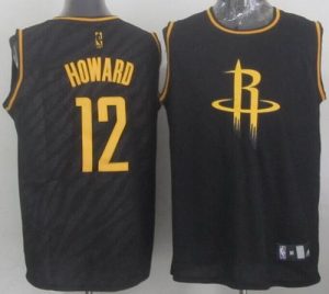 Rockets #12 Dwight Howard Black Precious Metals Fashion Stitched NBA Jersey