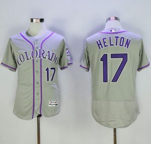 Rockies #17 Todd Helton Grey Flexbase Authentic Collection Stitched MLB Jersey