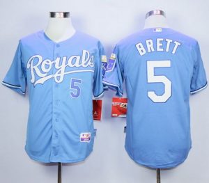 Royals #5 George Brett Light Blue Alternate Cool Base Stitched MLB Jersey