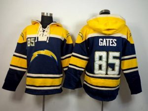 San Diego Chargers #85 Antonio Gates Navy Blue Sawyer Hooded Sweatshirt NFL Hoodie