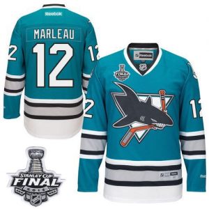 Sharks #12 Patrick Marleau Teal 25th Anniversary 2016 Stanley Cup Final Patch Stitched NHL Jersey