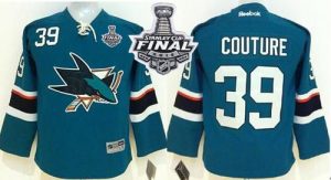 Sharks #39 Logan Couture Green 2016 Stanley Cup Final Patch Stitched Youth NHL Jersey