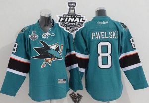 Sharks #8 Joe Pavelski Green 2016 Stanley Cup Final Patch Stitched Youth NHL Jersey