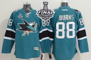 Sharks #88 Brent Burns Teal 2016 Stanley Cup Final Patch Stitched NHL Jersey