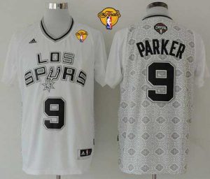 Spurs #9 Tony Parker White New Latin Nights Finals Patch Stitched NBA Jersey