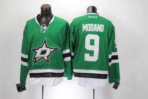 Stars #9 Mike Modano Green Home Embroidered NHL Jersey