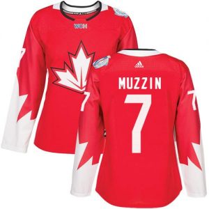 Team Canada #7 Jake Muzzin Red 2016 World Cup Women's Stitched NHL Jersey