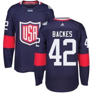 Team USA #42 David Backes Navy Blue 2016 World Cup Stitched Youth NHL Jersey