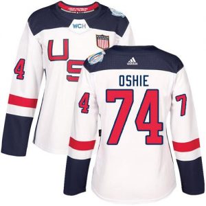 Team USA #74 T. J. Oshie White 2016 World Cup Women's Stitched NHL Jersey