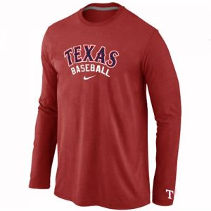 Texas Rangers Long Sleeve MLB T-Shirt Red