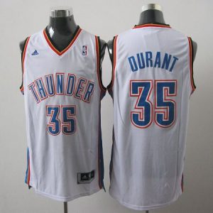 Thunder #35 Kevin Durant White Stitched Youth NBA Jersey
