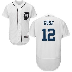 Tigers #12 Anthony Gose White Flexbase Authentic Collection Stitched MLB Jersey
