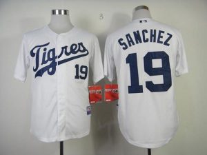 Tigers #19 Anibal Sanchez White Los Tigres Stitched MLB Jersey