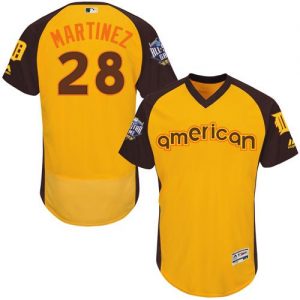 Tigers #28 J. D. Martinez Gold Flexbase Authentic Collection 2016 All-Star American League Stitched MLB Jersey