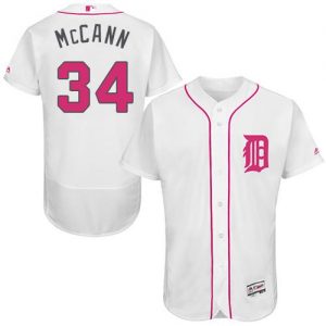 Tigers #34 James McCann White Flexbase Authentic Collection 2016 Mother's Day Stitched MLB Jersey