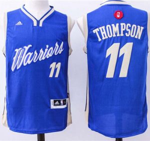 Warriors #11 Klay Thompson Blue 2015-2016 Christmas Day Stitched NBA Jersey