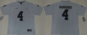 Wolverines #4 Jim Harbaugh Gridiron Gray II Jordan Brand Limited Stitched NCAA Jersey