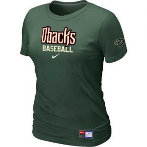 Women's Arizona Diamondbacks Nike Short Sleeve Practice MLB T-Shirts Dark Green