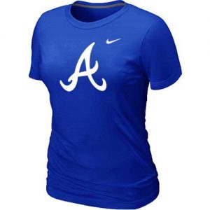 Women's Atlanta Braves Heathered Nike Blue Blended T-Shirt