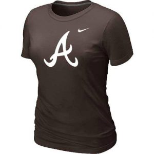Women's Atlanta Braves Heathered Nike Brown Blended T-Shirt