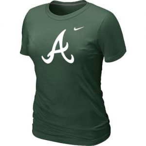 Women's Atlanta Braves Heathered Nike Dark Green Blended T-Shirt