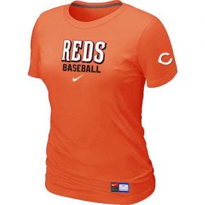 Women's Cincinnati Reds Nike Short Sleeve Practice MLB T-Shirts Orange