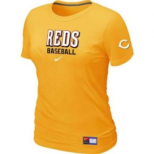 Women's Cincinnati Reds Nike Short Sleeve Practice MLB T-Shirts Yellow