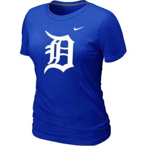 Women's Detroit Tigers Heathered Nike Blue Blended T-Shirt