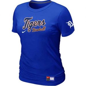 Women's Detroit Tigers Nike Short Sleeve Practice MLB T-Shirts Blue