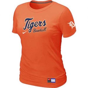 Women's Detroit Tigers Nike Short Sleeve Practice MLB T-Shirts Orange