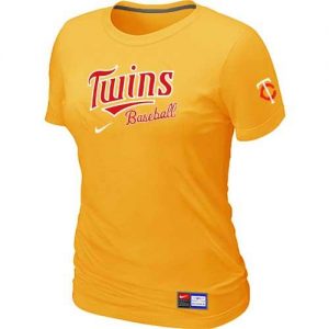 Women's Minnesota Twins Nike Short Sleeve Practice MLB T-Shirts Yellow