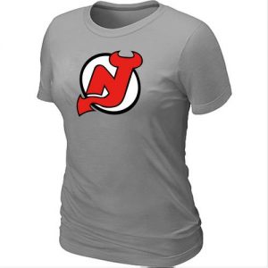 Women's NHL New Jersey Devils Big & Tall Logo T-Shirt Light Grey