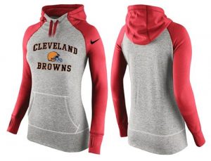 Women's Nike Cleveland Browns Performance Hoodie Grey & Red_2