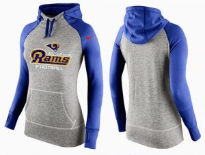 Women's Nike Los Angeles Rams Performance Hoodie Grey & Blue_1